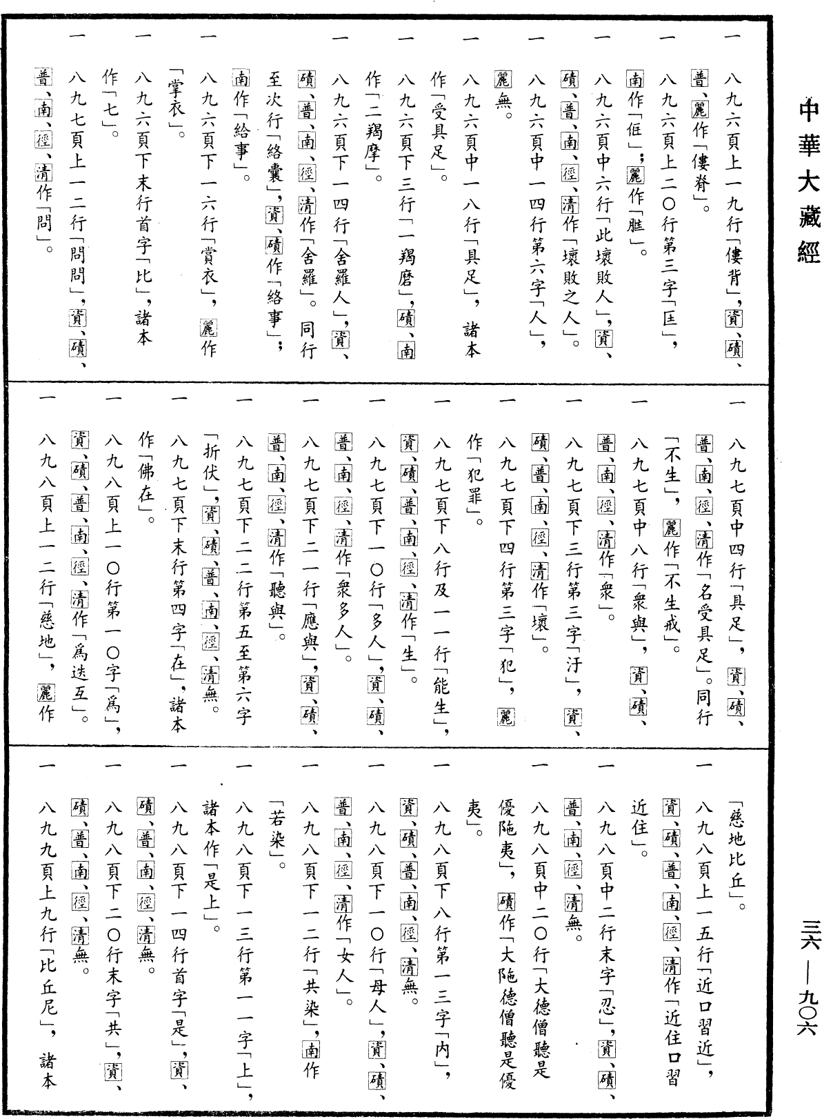 摩訶僧祇律《中華大藏經》_第36冊_第0906頁