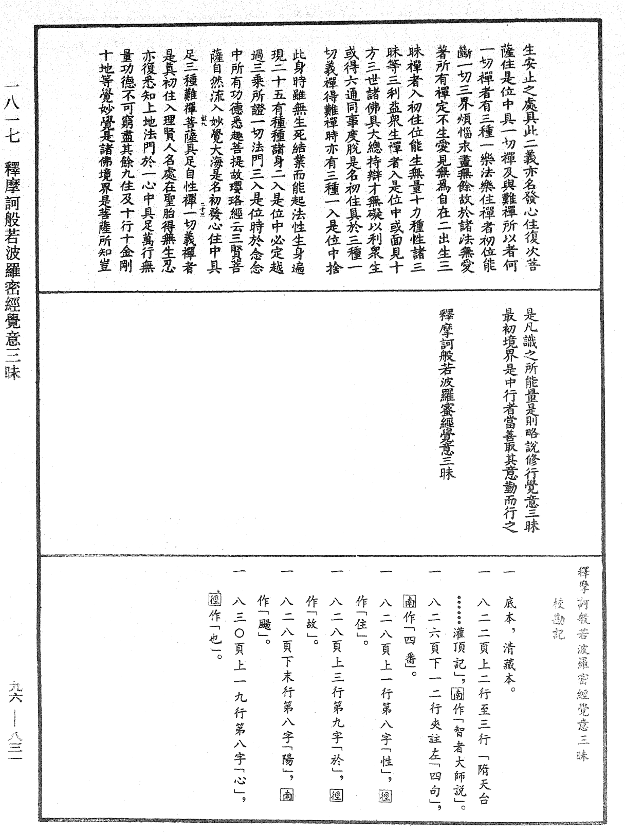 釋摩訶般若波羅密經覺意三昧《中華大藏經》_第96冊_第831頁