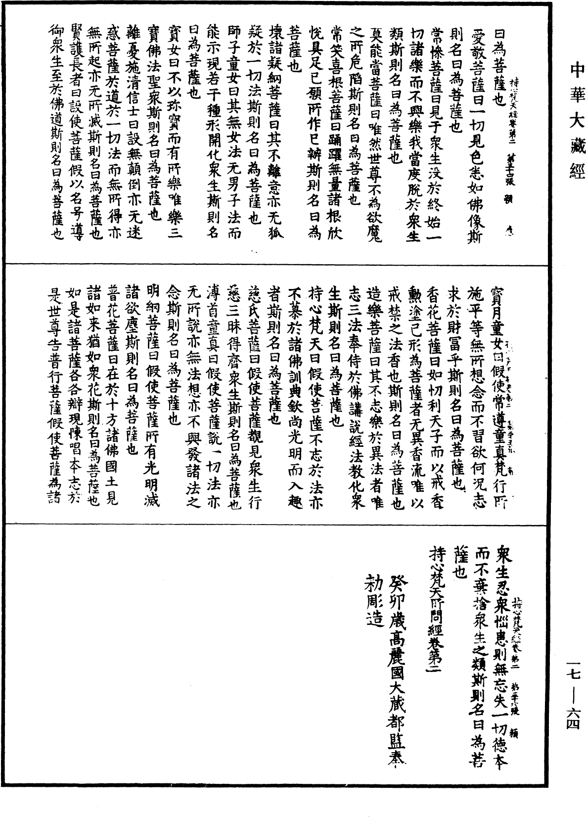 持心梵天所問經《中華大藏經》_第17冊_第064頁