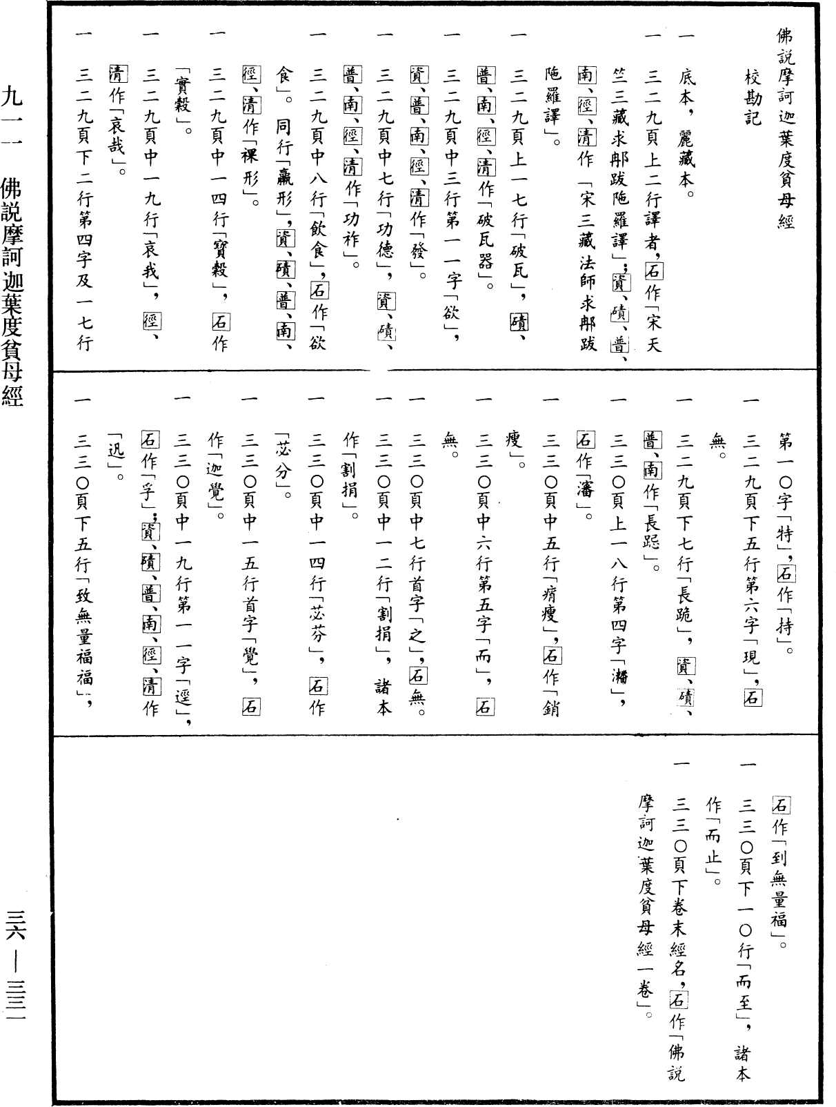 佛說摩訶迦葉度貧母經《中華大藏經》_第36冊_第0331頁