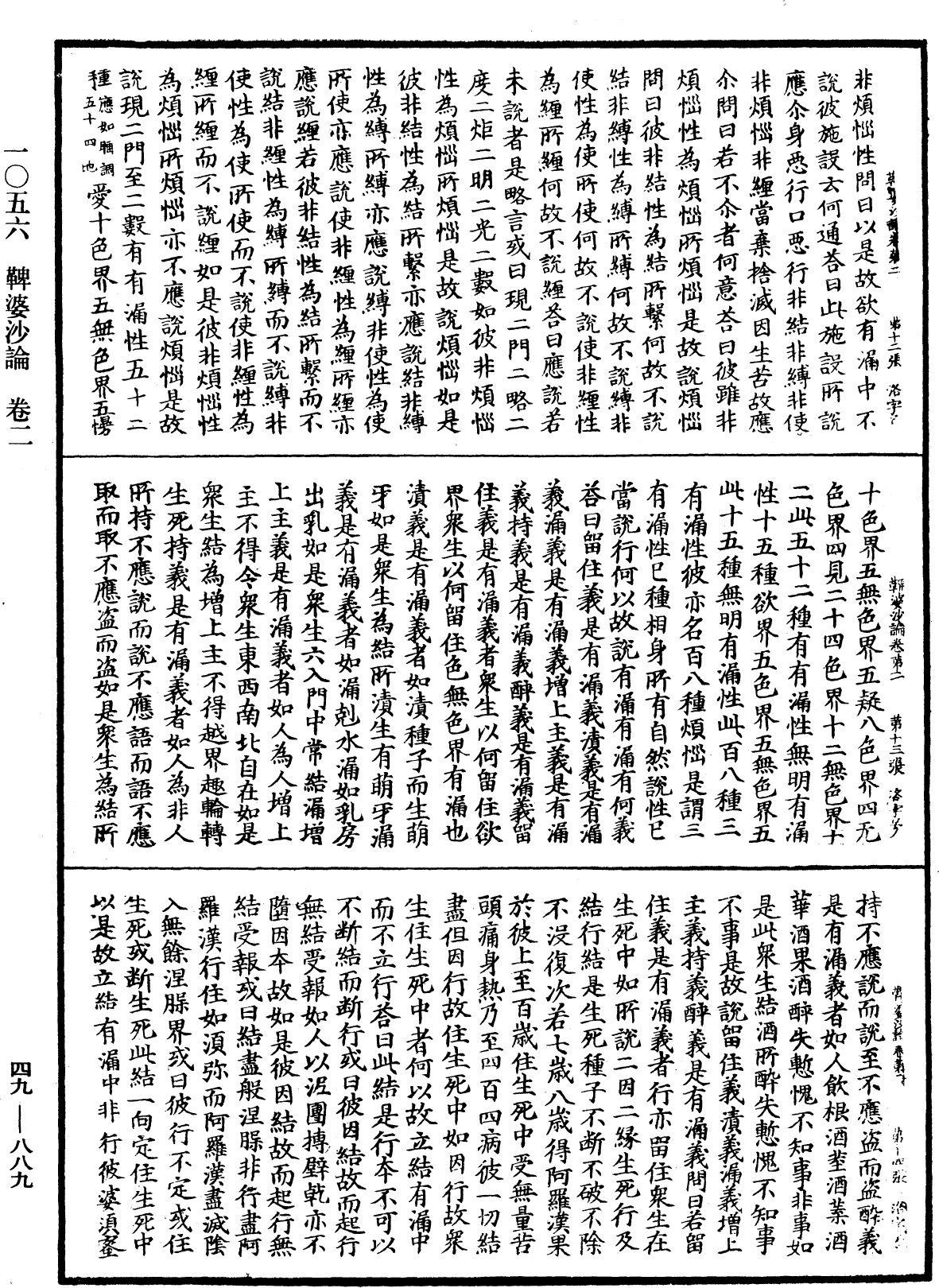 鞞婆沙論《中華大藏經》_第49冊_第0889頁