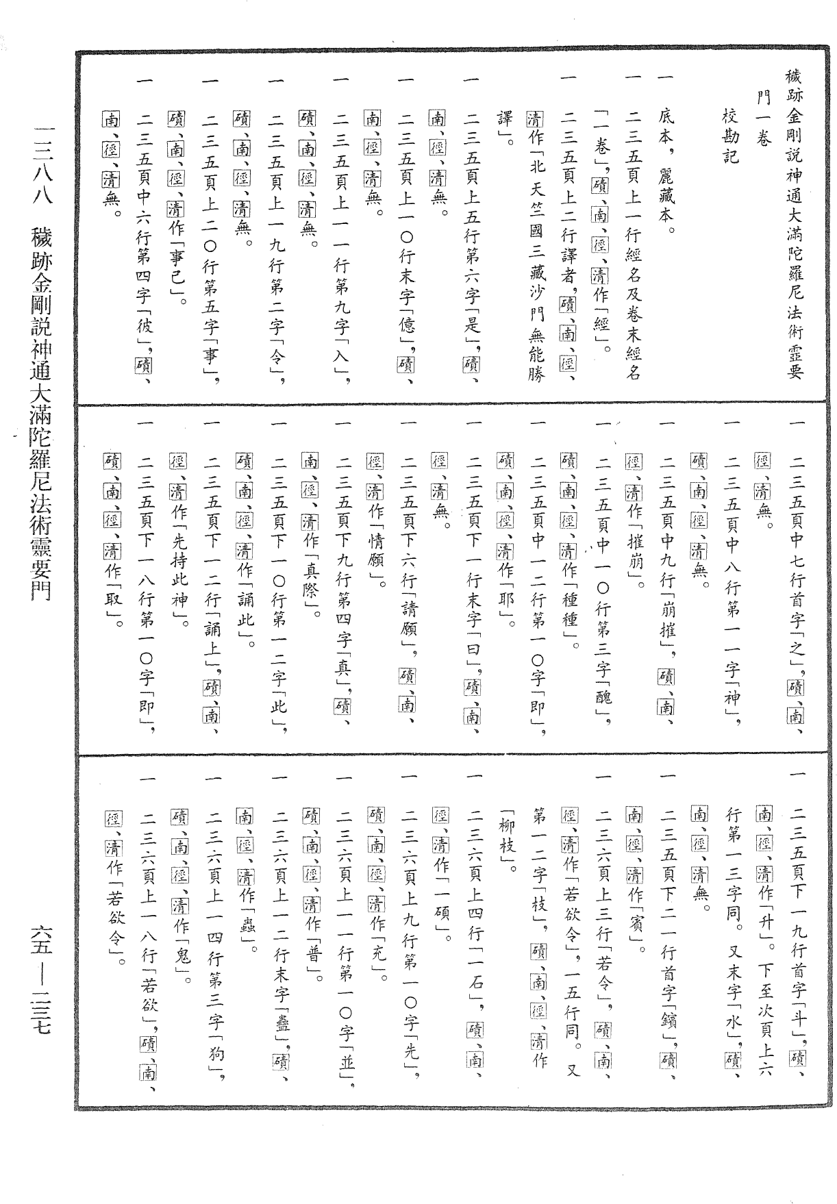 穢跡金剛說神通大滿陀羅尼法術靈要門《中華大藏經》_第65冊_第0237頁