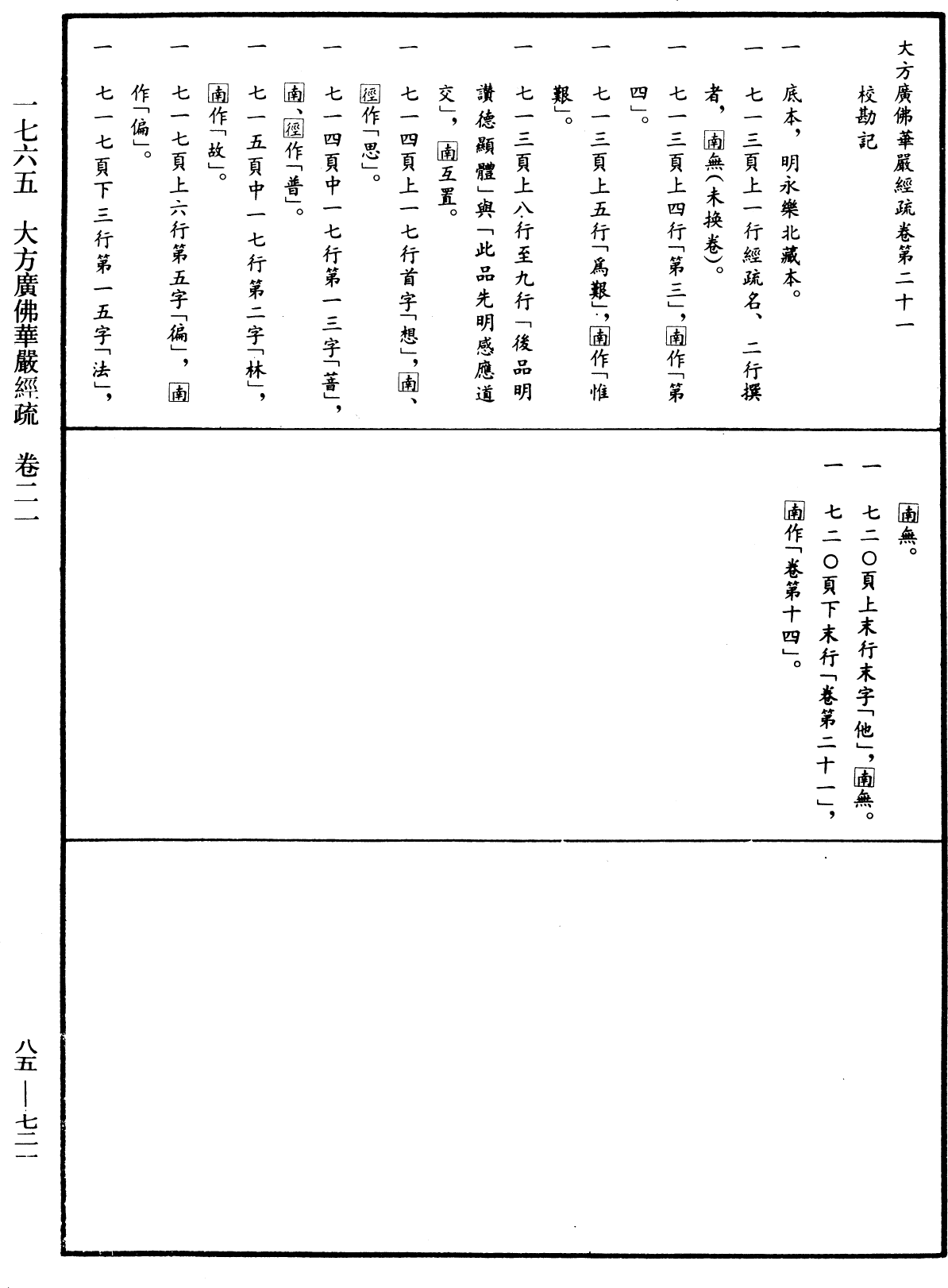 大方廣佛華嚴經疏《中華大藏經》_第85冊_第0721頁