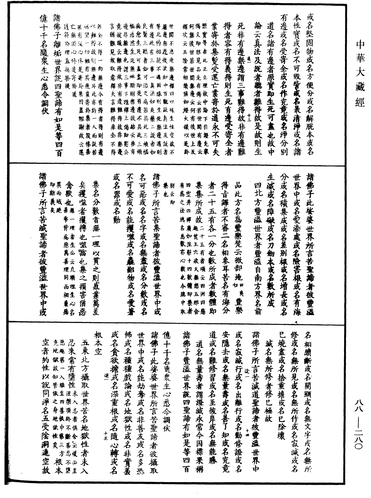 大方廣佛華嚴經疏鈔會本《中華大藏經》_第88冊_第280頁