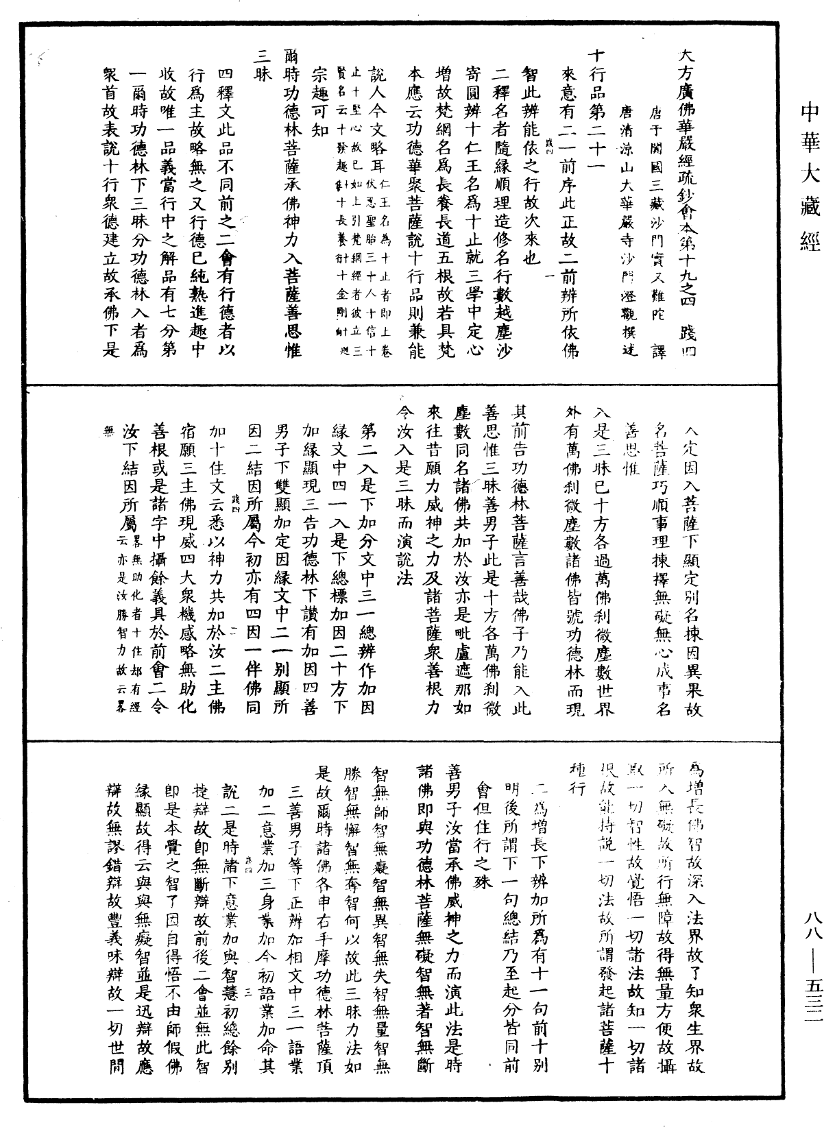 大方廣佛華嚴經疏鈔會本《中華大藏經》_第88冊_第532頁