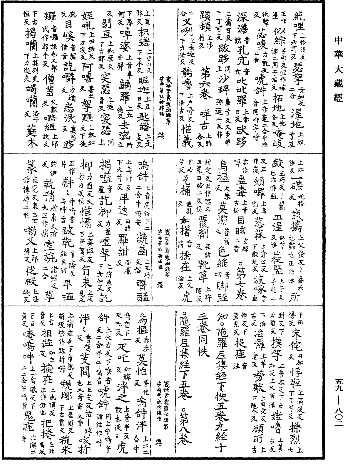 新集藏經音義隨函錄《中華大藏經》_第59冊_第0802頁