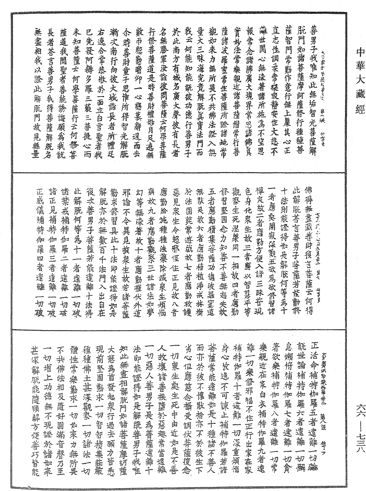 大方廣佛華嚴經《中華大藏經》_第66冊_第738頁