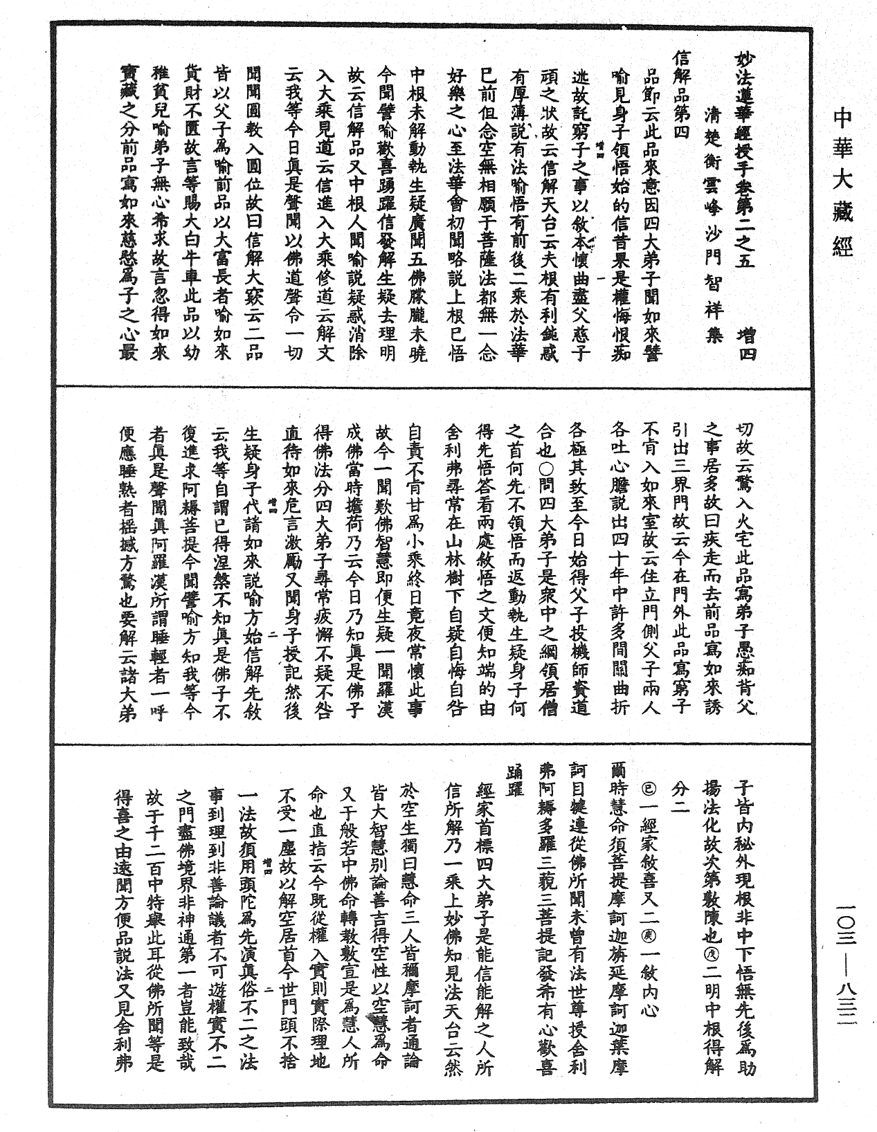 妙法蓮華經授手《中華大藏經》_第103冊_第832頁