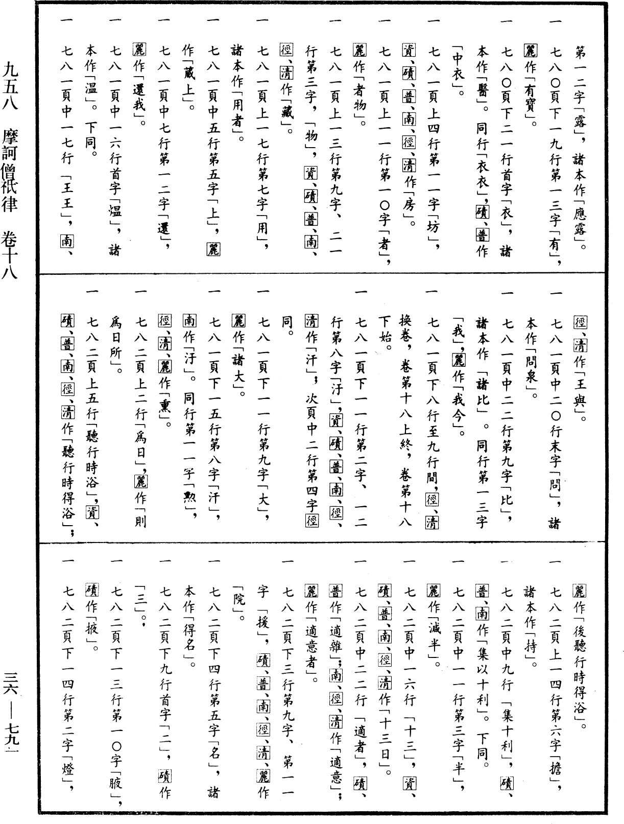 摩訶僧祇律《中華大藏經》_第36冊_第0791頁