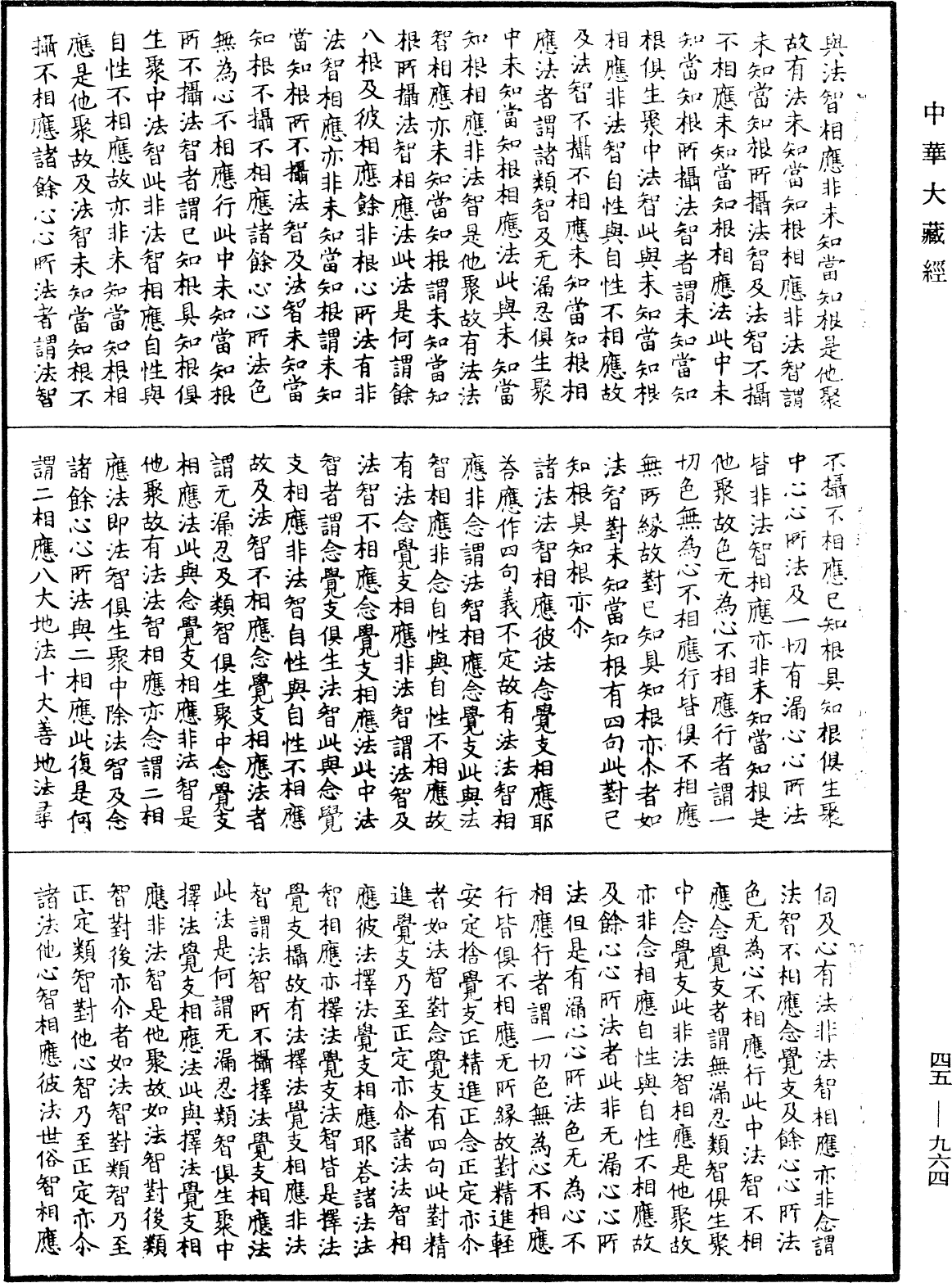 阿毗達磨大毗婆沙論《中華大藏經》_第45冊_第964頁