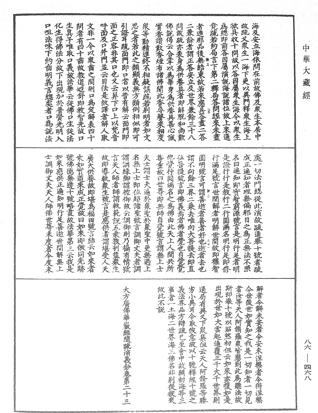 大方廣佛華嚴經隨疏演義鈔《中華大藏經》_第86冊_第0468頁