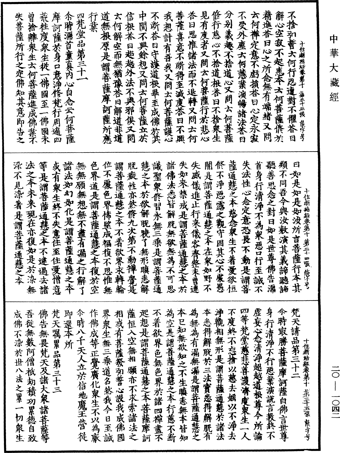 最勝問菩薩十住除垢斷結經《中華大藏經》_第20冊_第1042頁