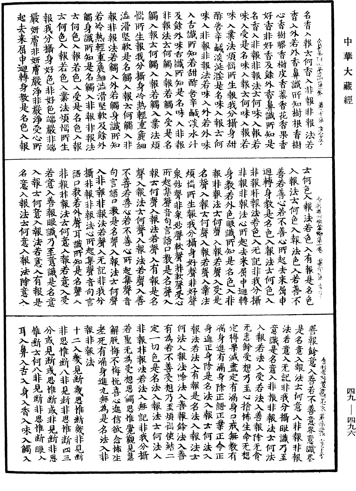 舍利弗阿毗曇論《中華大藏經》_第49冊_第0496頁