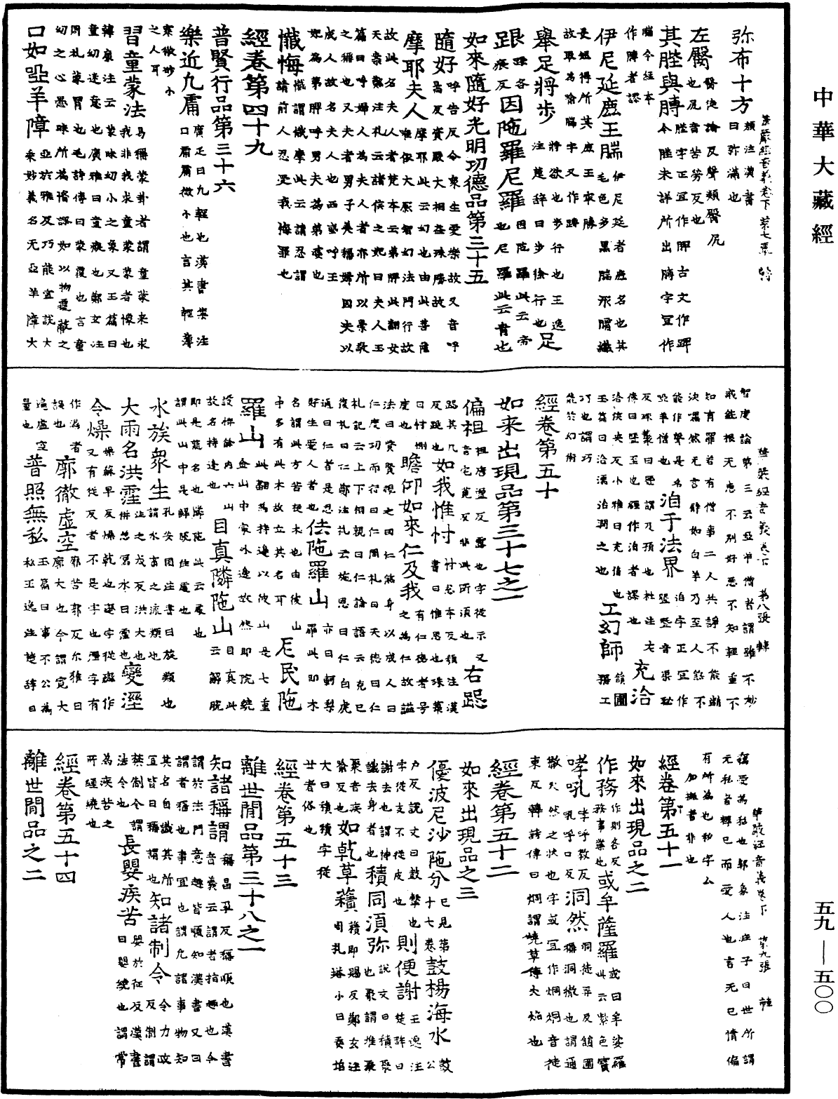 新譯大方廣佛華嚴經音義(別本)《中華大藏經》_第59冊_第0500頁