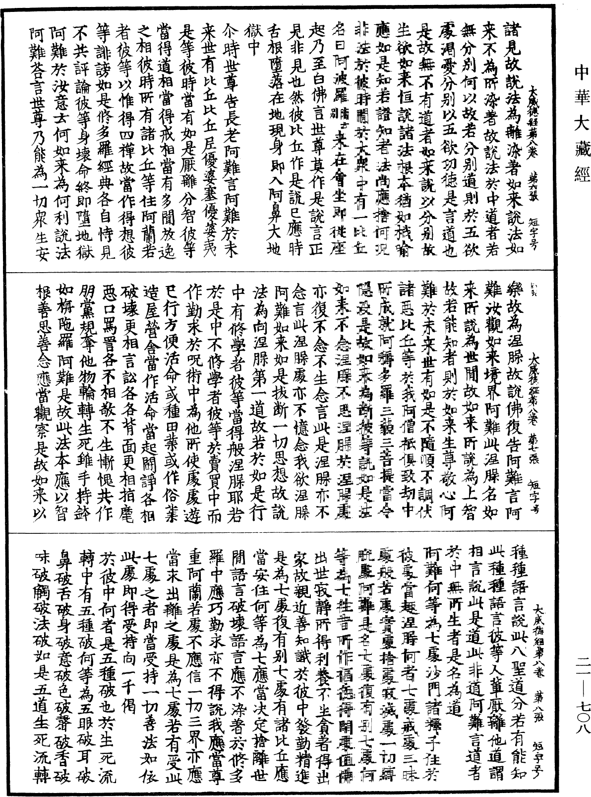 大威德陀羅尼經《中華大藏經》_第21冊_第708頁