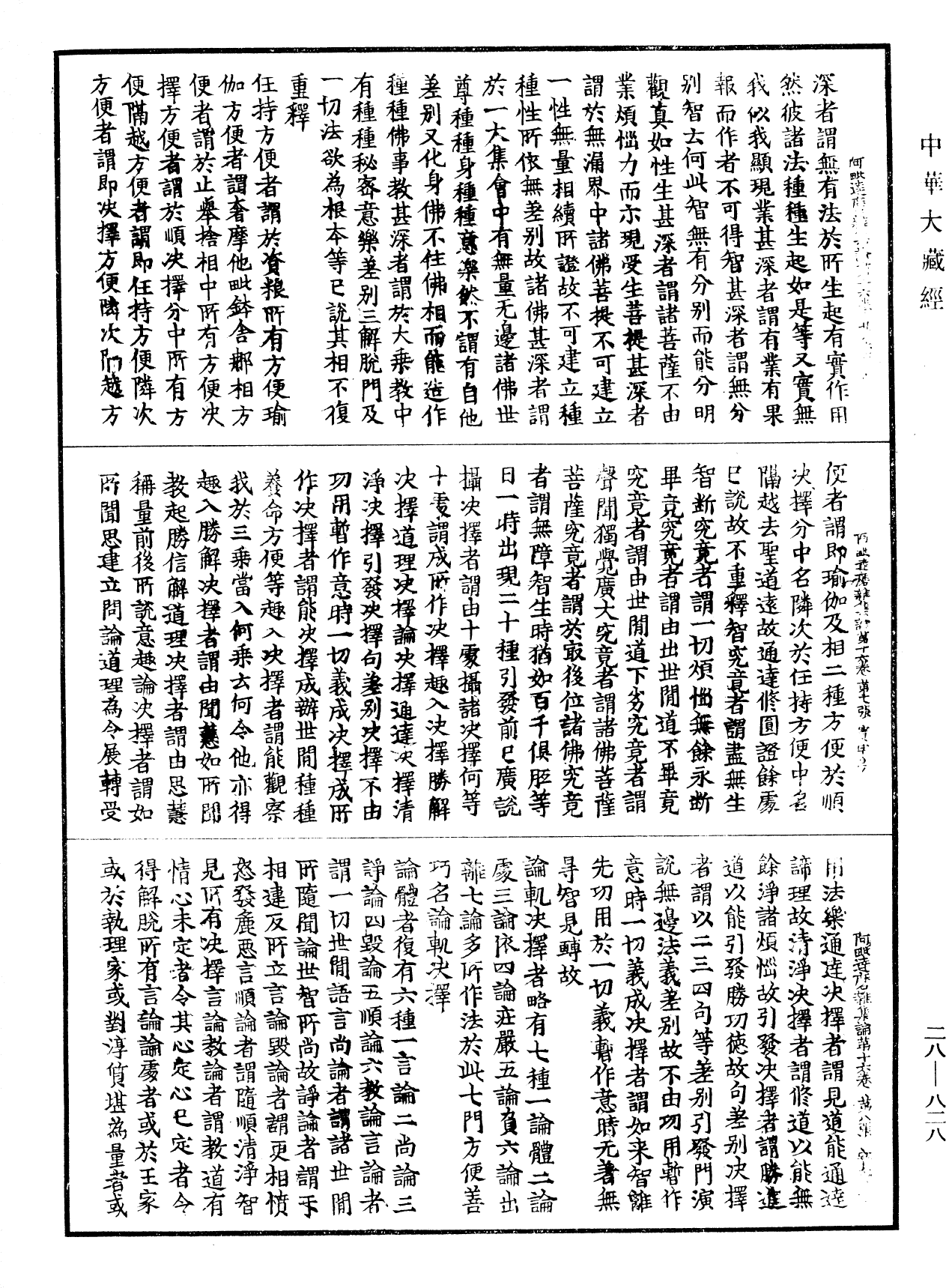 大乘阿毗達磨雜集論《中華大藏經》_第28冊_第0828頁