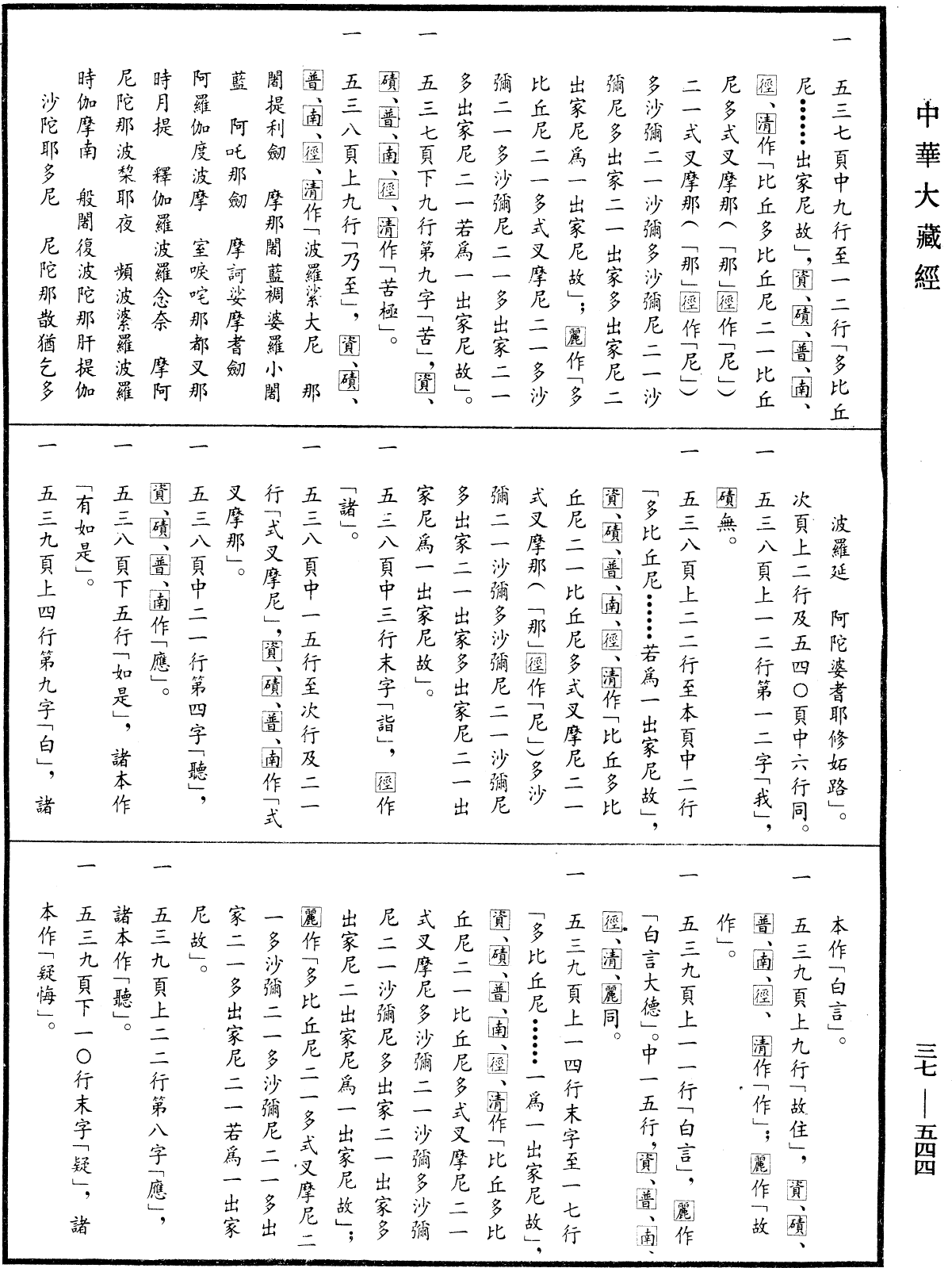 十誦律《中華大藏經》_第37冊_第544頁