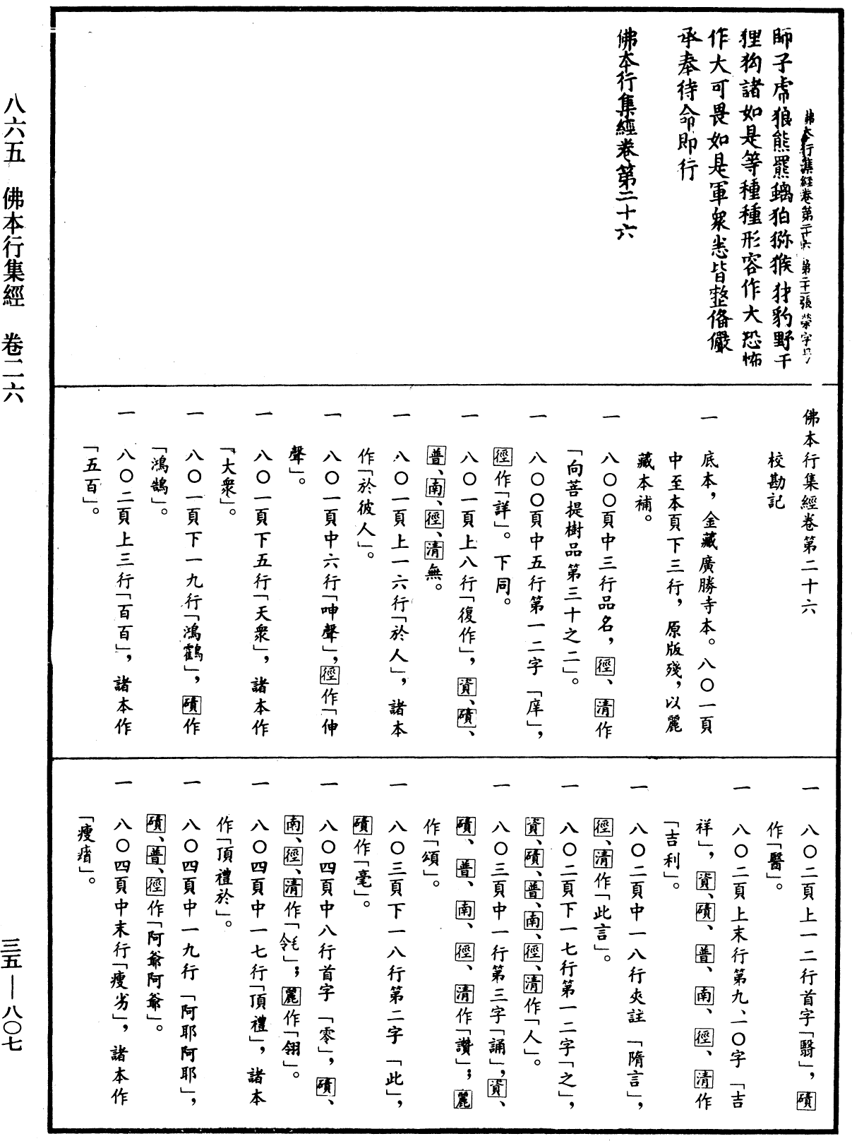 佛本行集經《中華大藏經》_第35冊_第0807頁