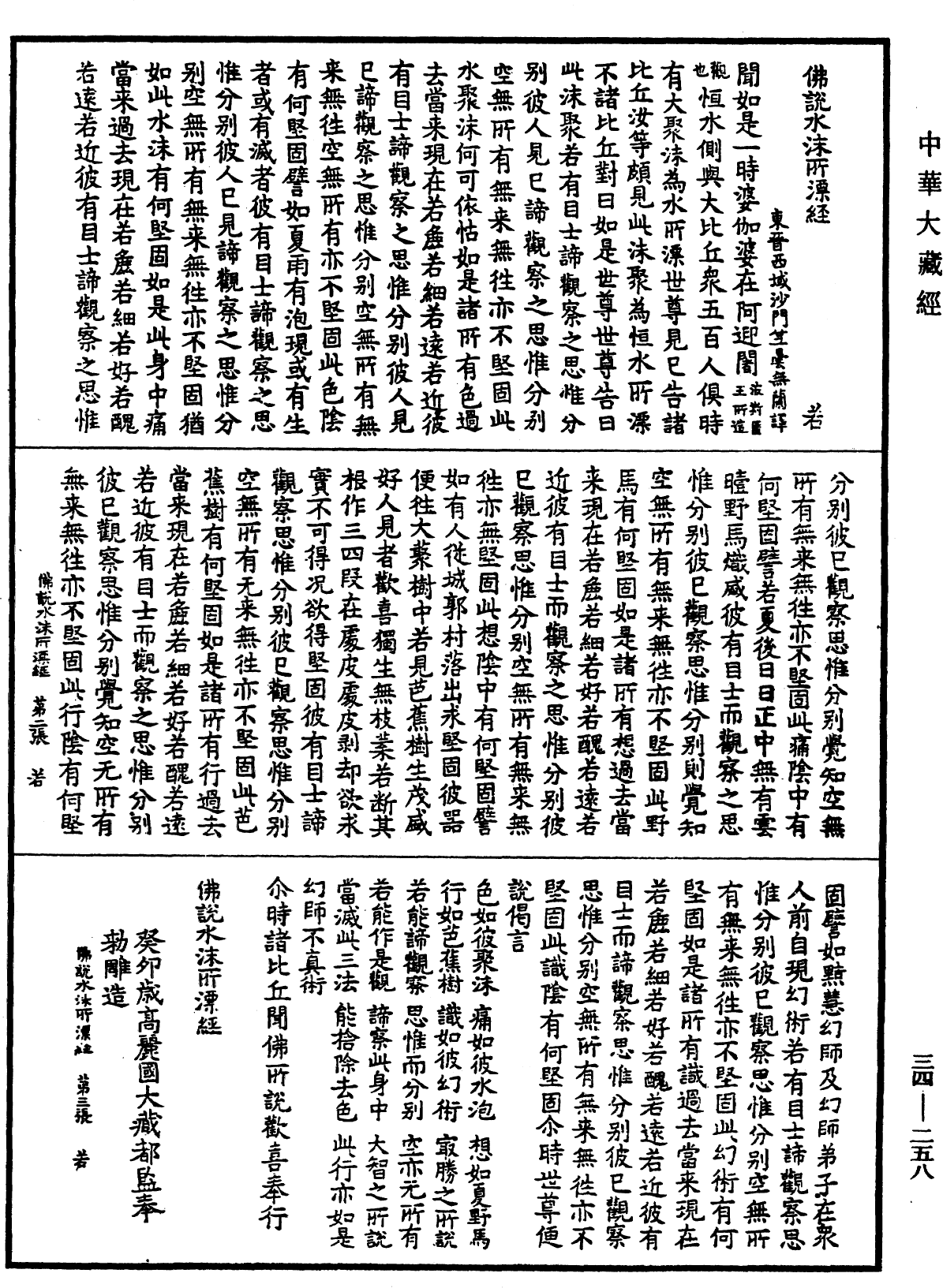 佛說水沫所漂經《中華大藏經》_第34冊_第0258頁