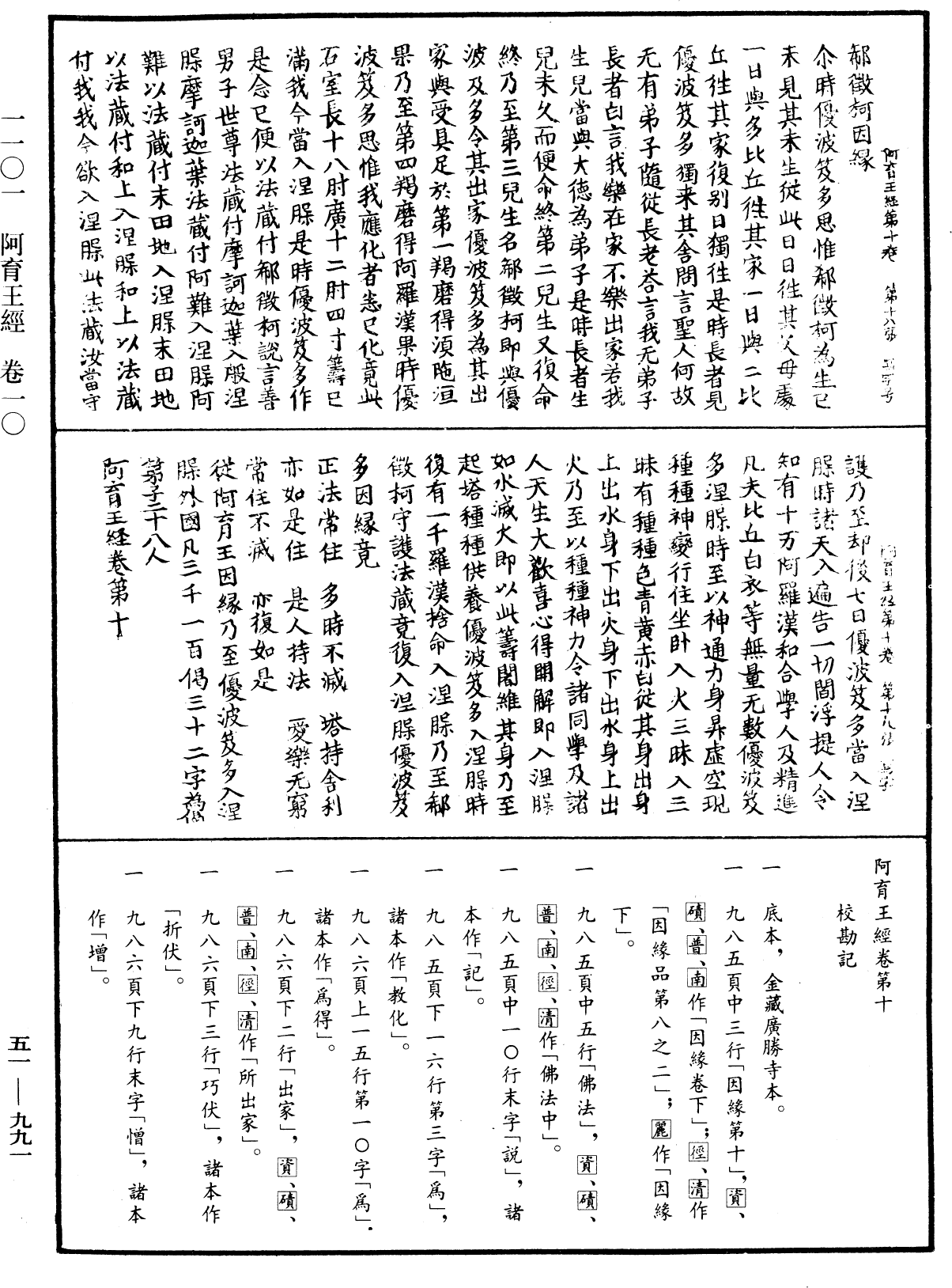 阿育王經《中華大藏經》_第51冊_第991頁