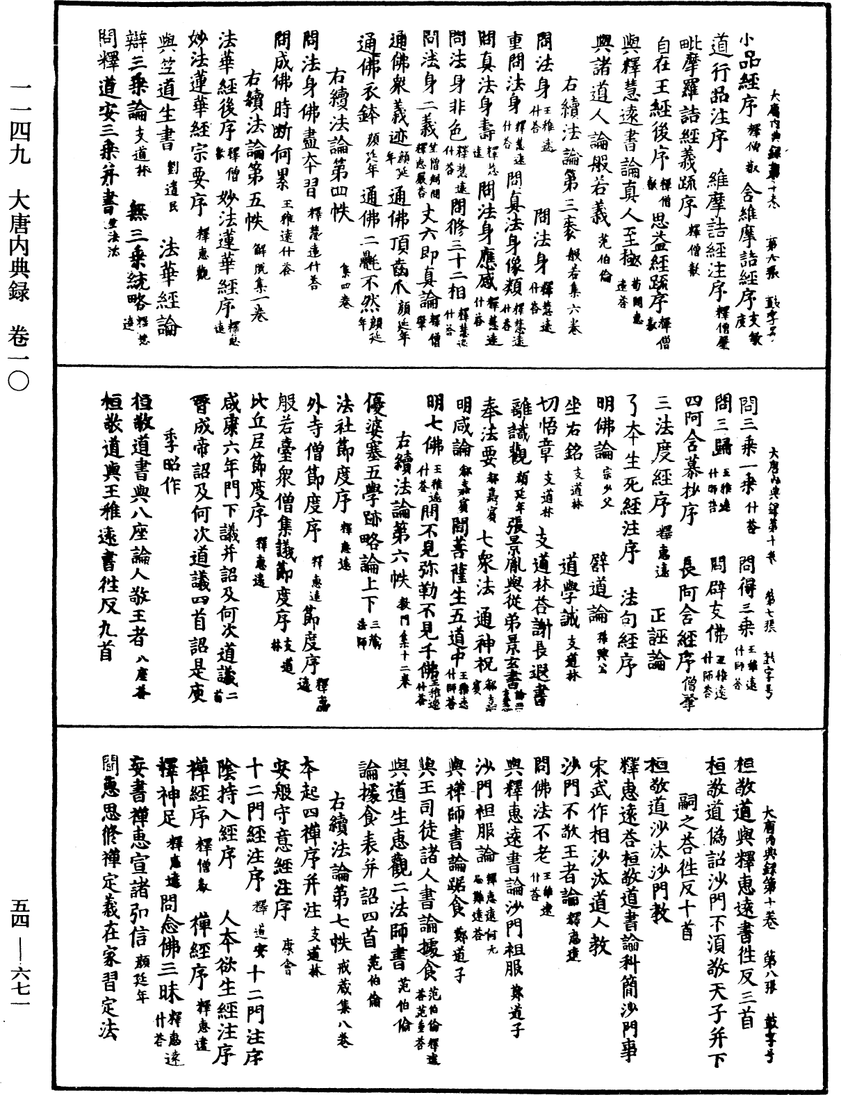 大唐內典錄《中華大藏經》_第54冊_第671頁