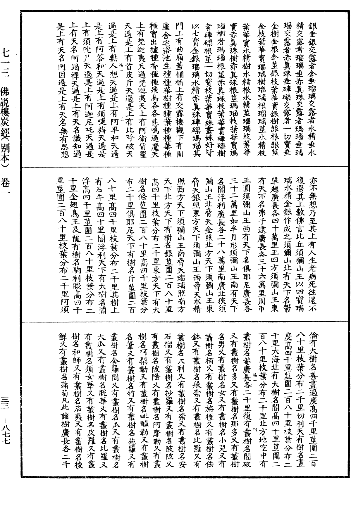 佛說樓炭經(別本)《中華大藏經》_第33冊_第0877頁