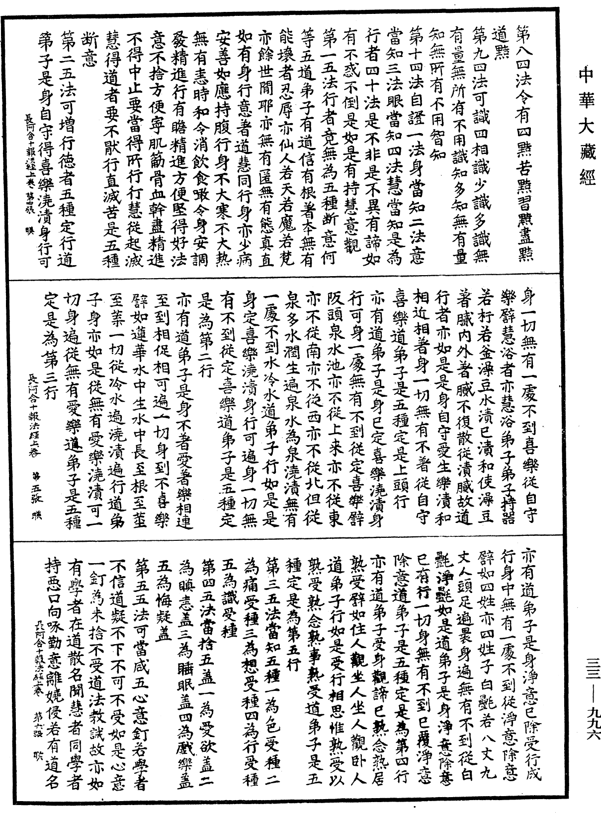 長阿含十報法經《中華大藏經》_第33冊_第0996頁