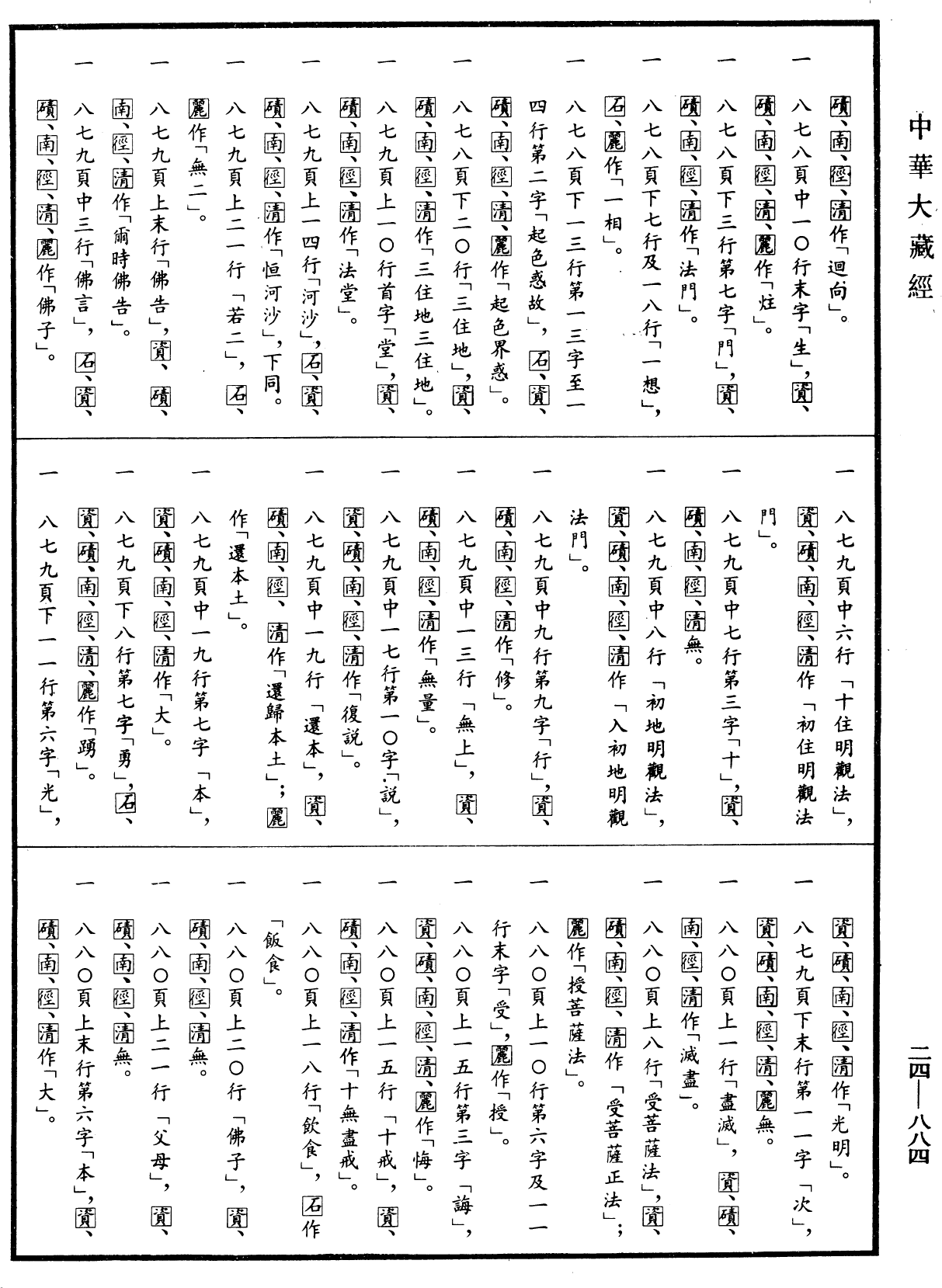 菩薩瓔珞本業經《中華大藏經》_第24冊_第884頁