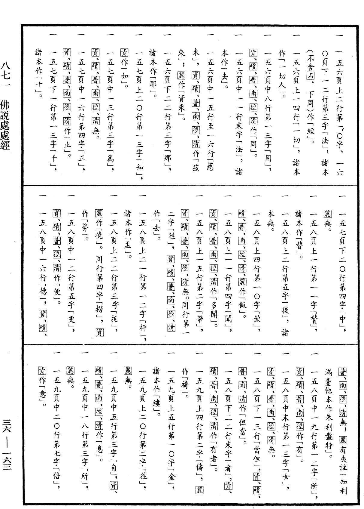 佛說處處經《中華大藏經》_第36冊_第0163頁