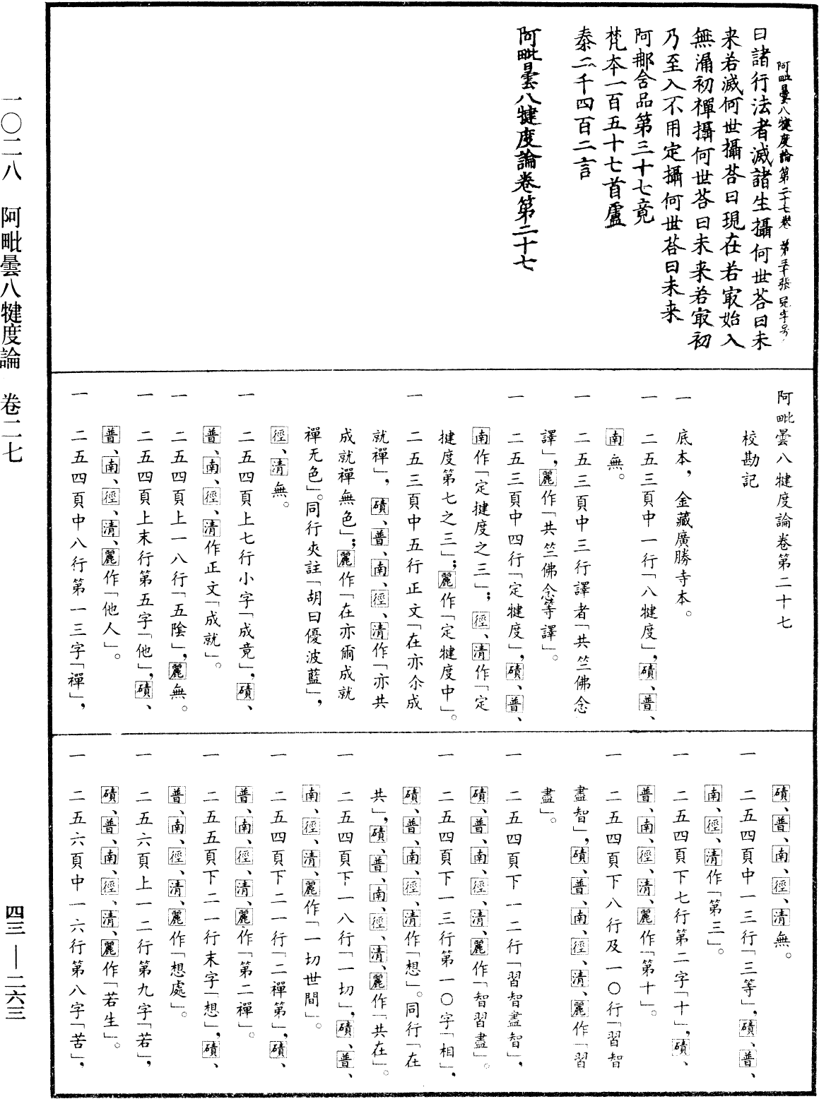 阿毗曇八犍度論《中華大藏經》_第43冊_第263頁