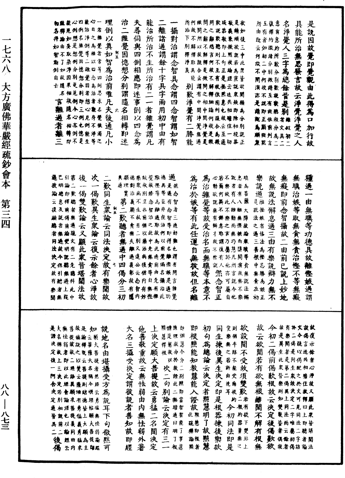 大方廣佛華嚴經疏鈔會本《中華大藏經》_第88冊_第873頁