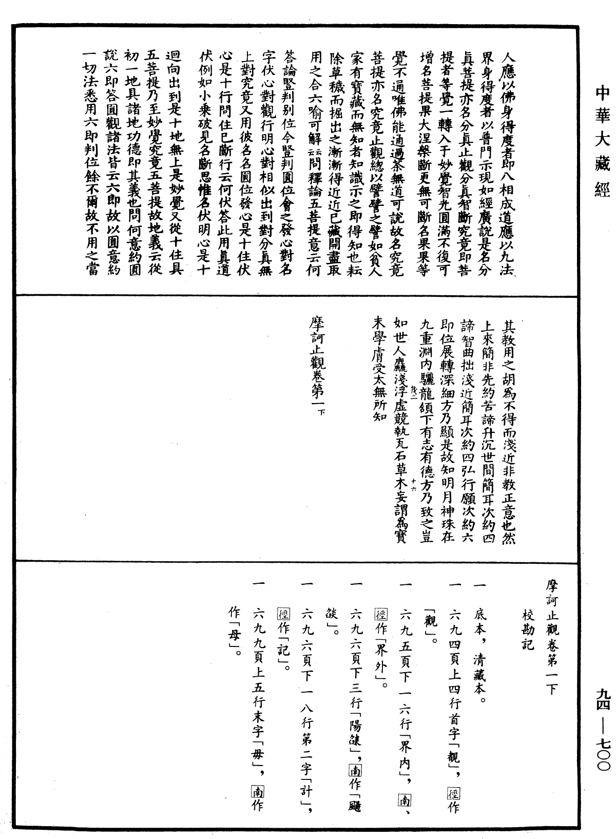 摩訶止觀《中華大藏經》_第94冊_第700頁