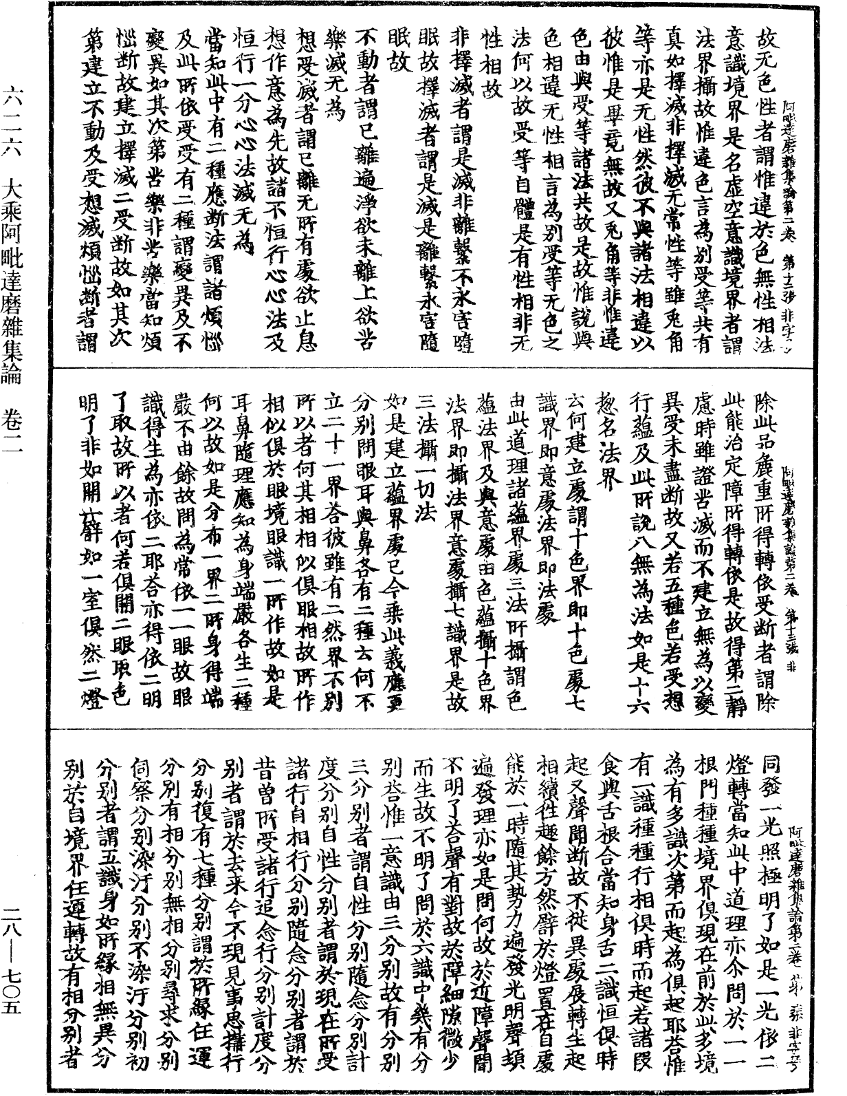 大乘阿毗達磨雜集論《中華大藏經》_第28冊_第0705頁