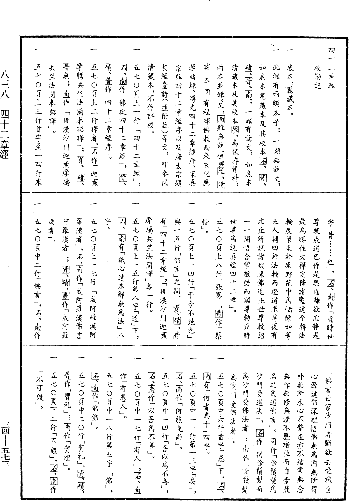 四十二章經《中華大藏經》_第34冊_第0573頁