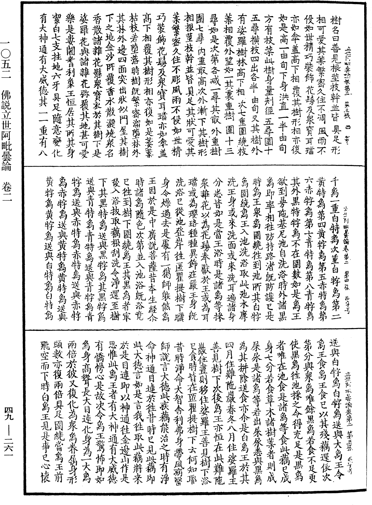 佛說立世阿毗曇論《中華大藏經》_第49冊_第0261頁