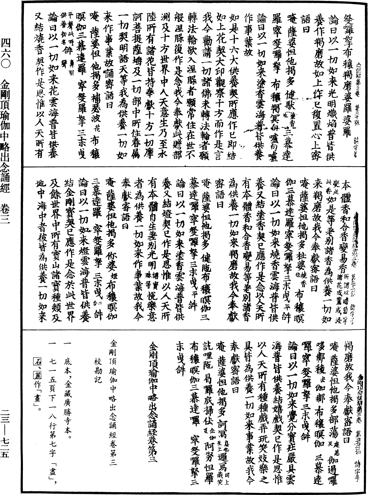 金剛頂瑜伽中略出念誦經《中華大藏經》_第23冊_第725頁