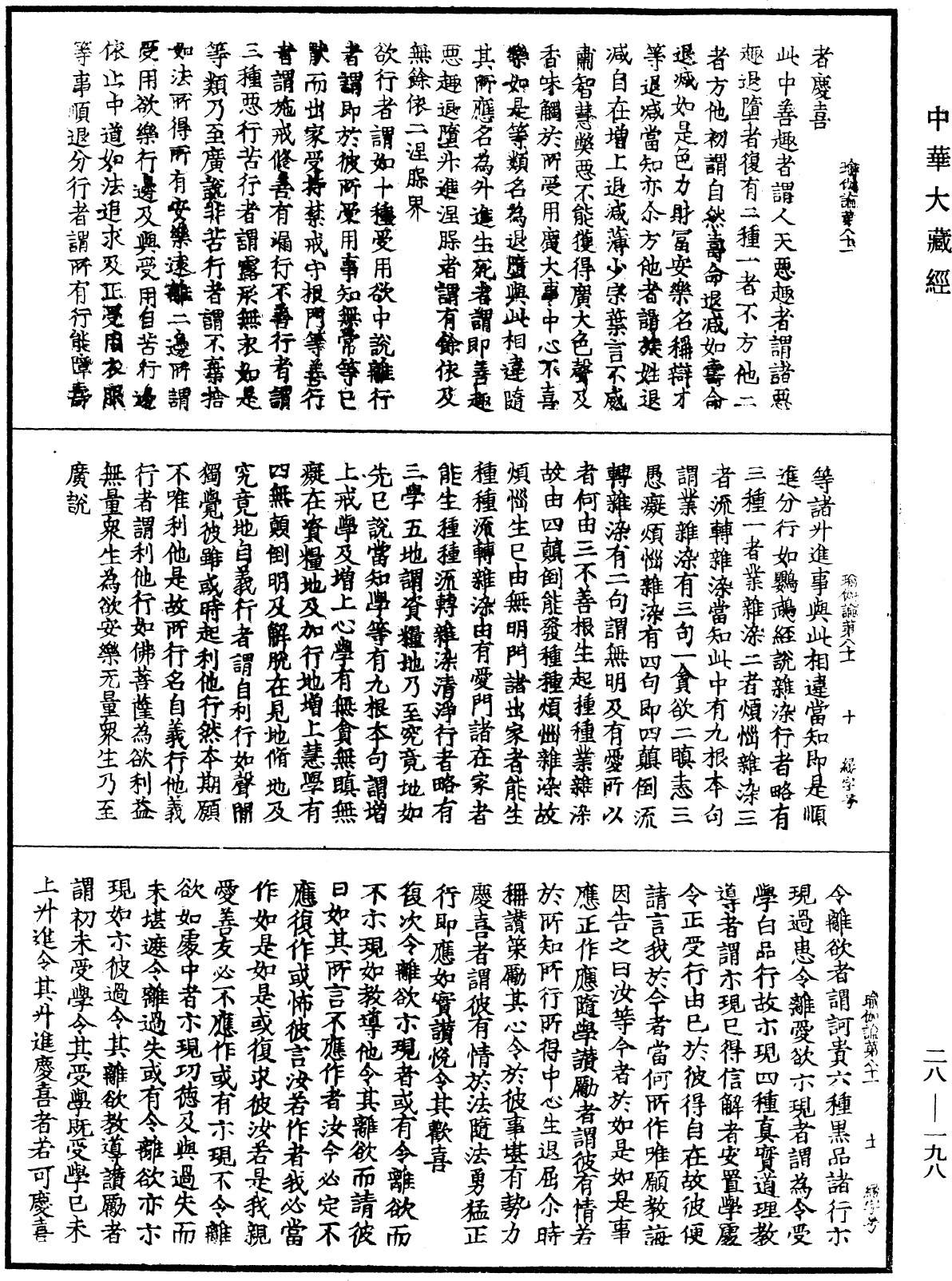 瑜伽師地論《中華大藏經》_第28冊_第0198頁