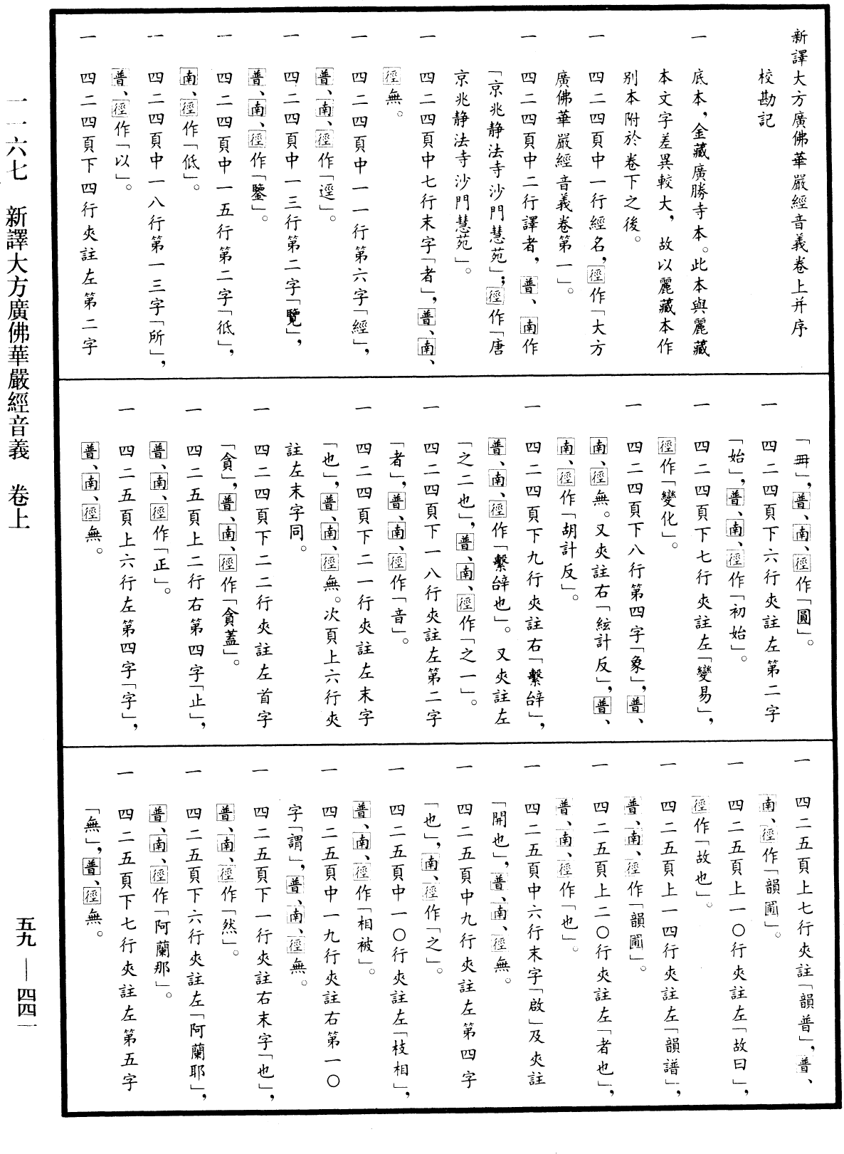 新譯大方廣佛華嚴經音義《中華大藏經》_第59冊_第0441頁