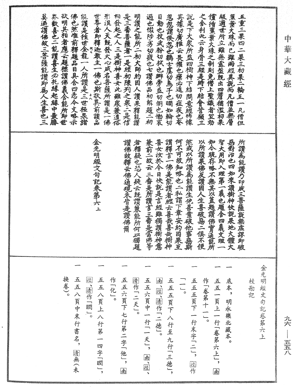 金光明經文句記《中華大藏經》_第96冊_第558頁