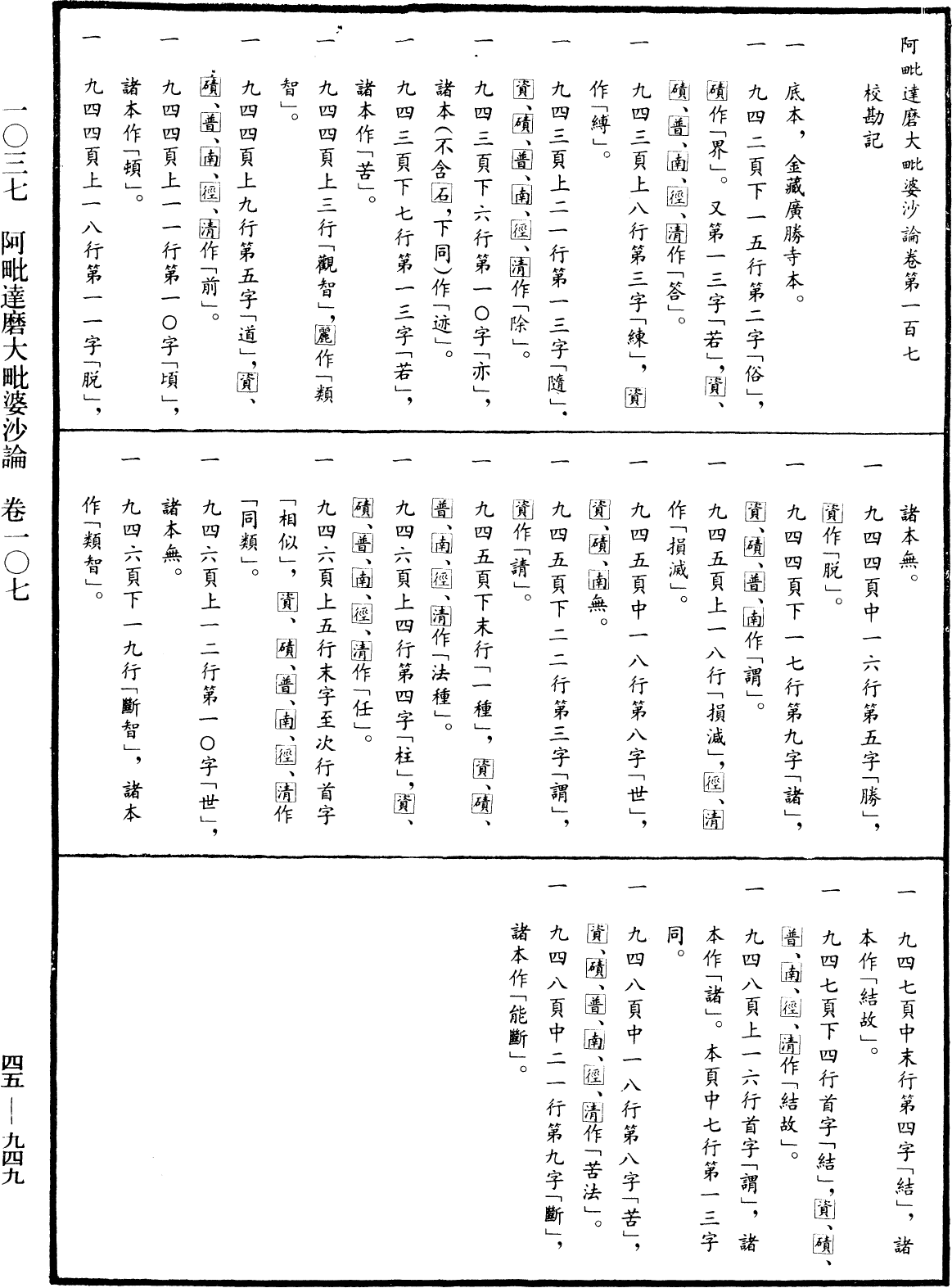 阿毗達磨大毗婆沙論《中華大藏經》_第45冊_第949頁107