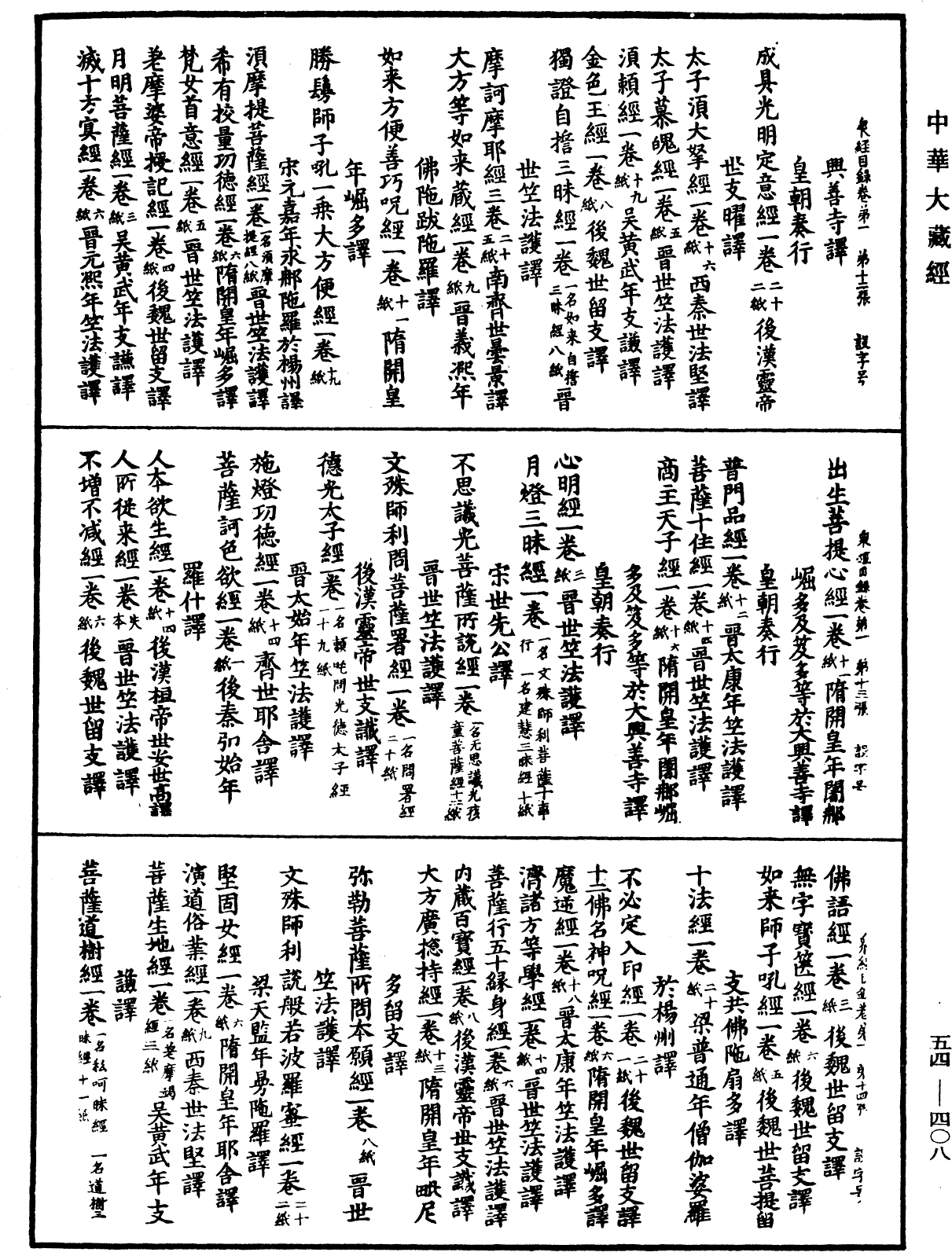 眾經目錄《中華大藏經》_第54冊_第408頁