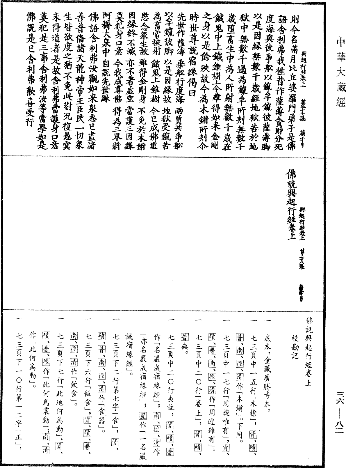 佛說興起行經《中華大藏經》_第36冊_第0082頁