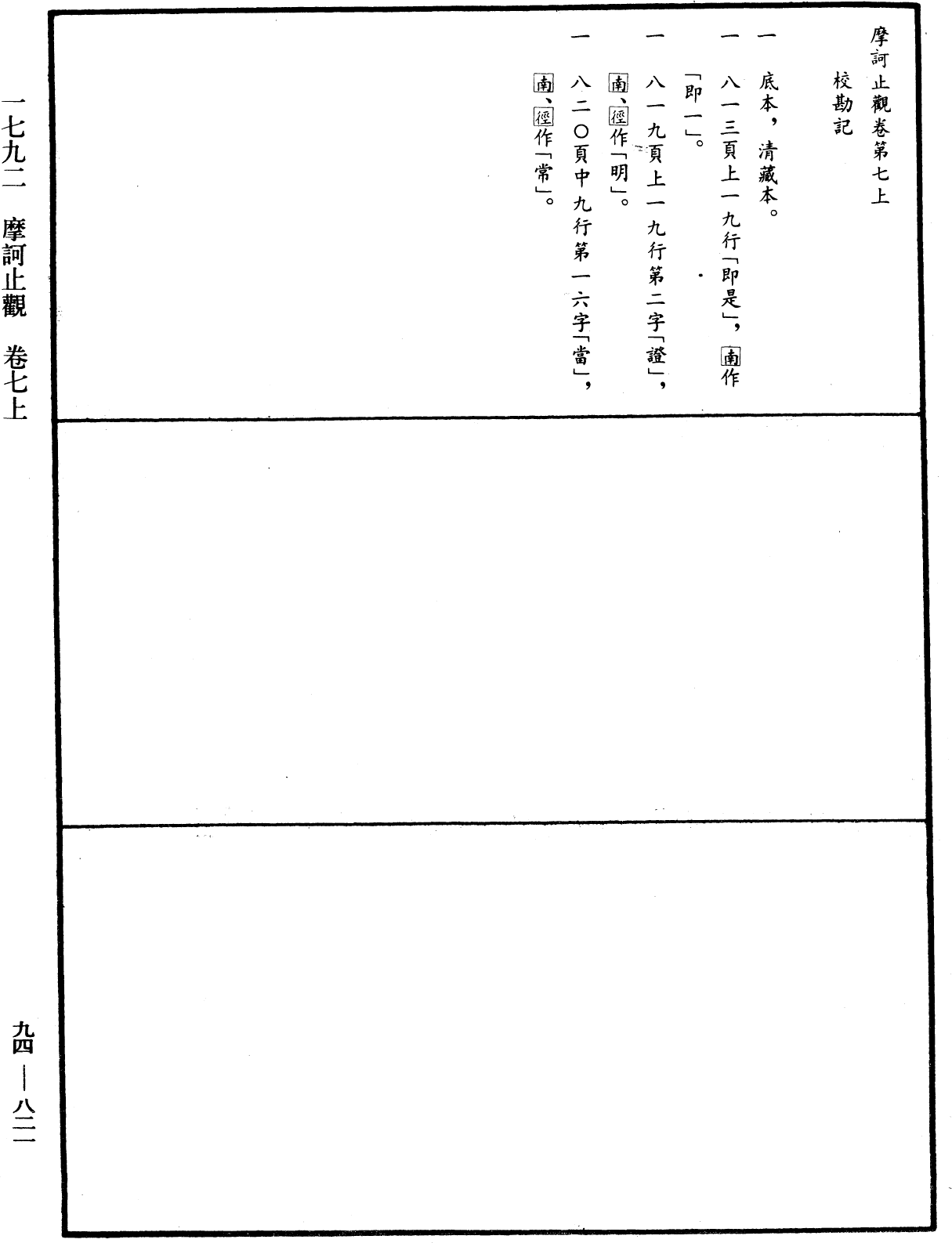 摩訶止觀《中華大藏經》_第94冊_第821頁