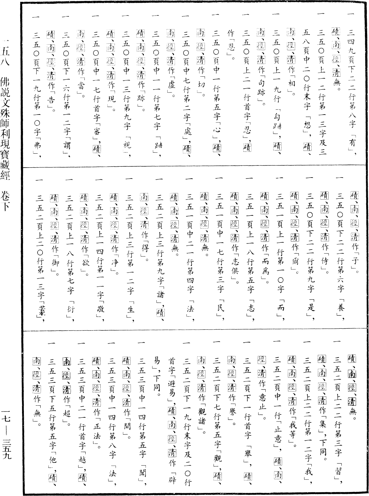 佛說文殊師利現寶藏經《中華大藏經》_第17冊_第359頁