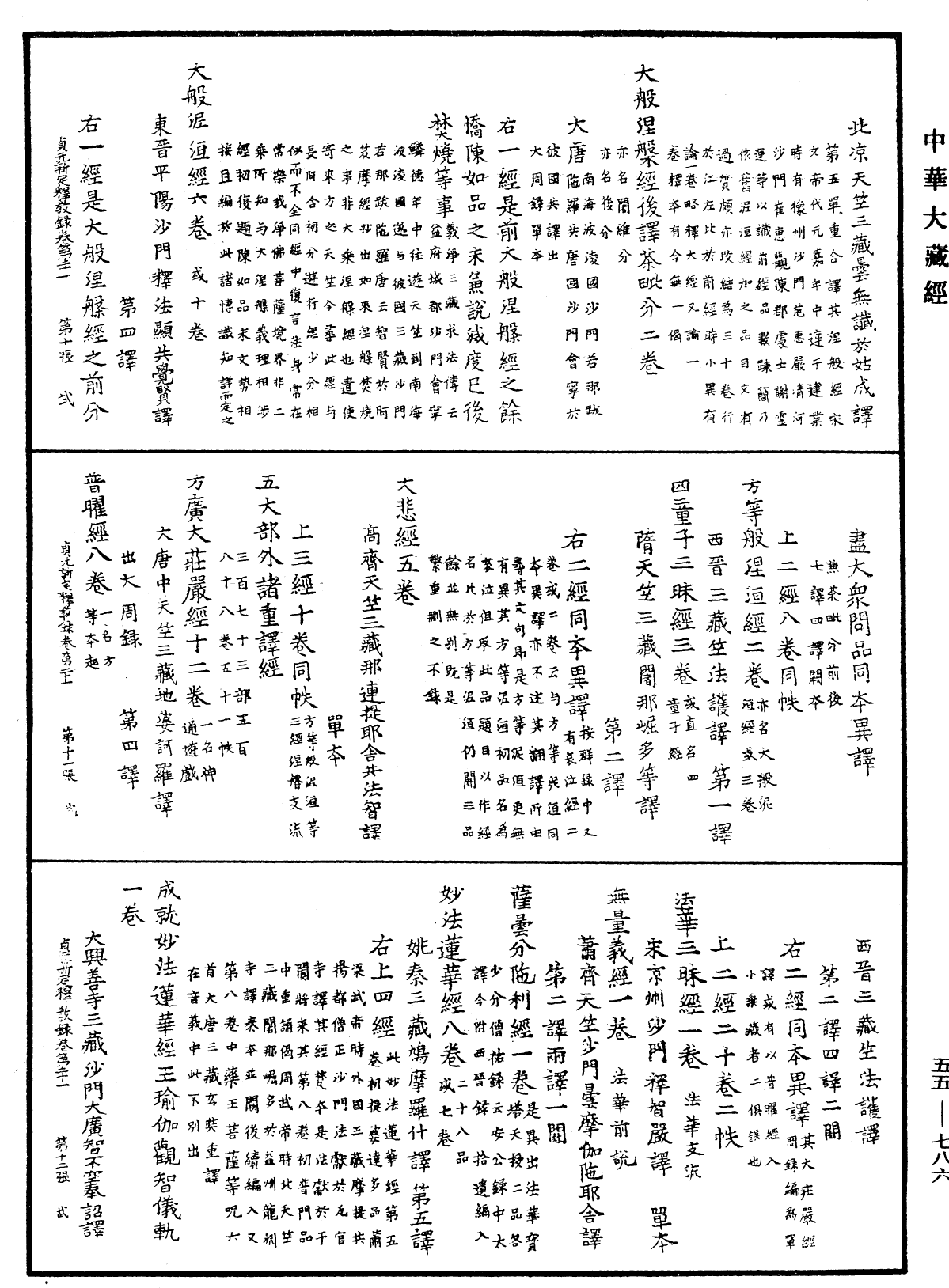 貞元新定釋教目錄《中華大藏經》_第55冊_第786頁