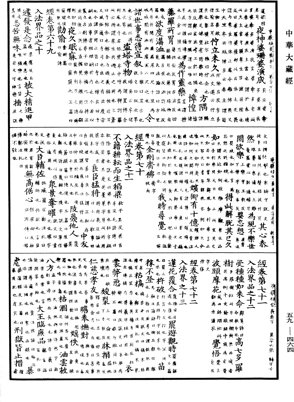 新译大方广佛华严经音义《中华大藏经》_第59册_第0464页