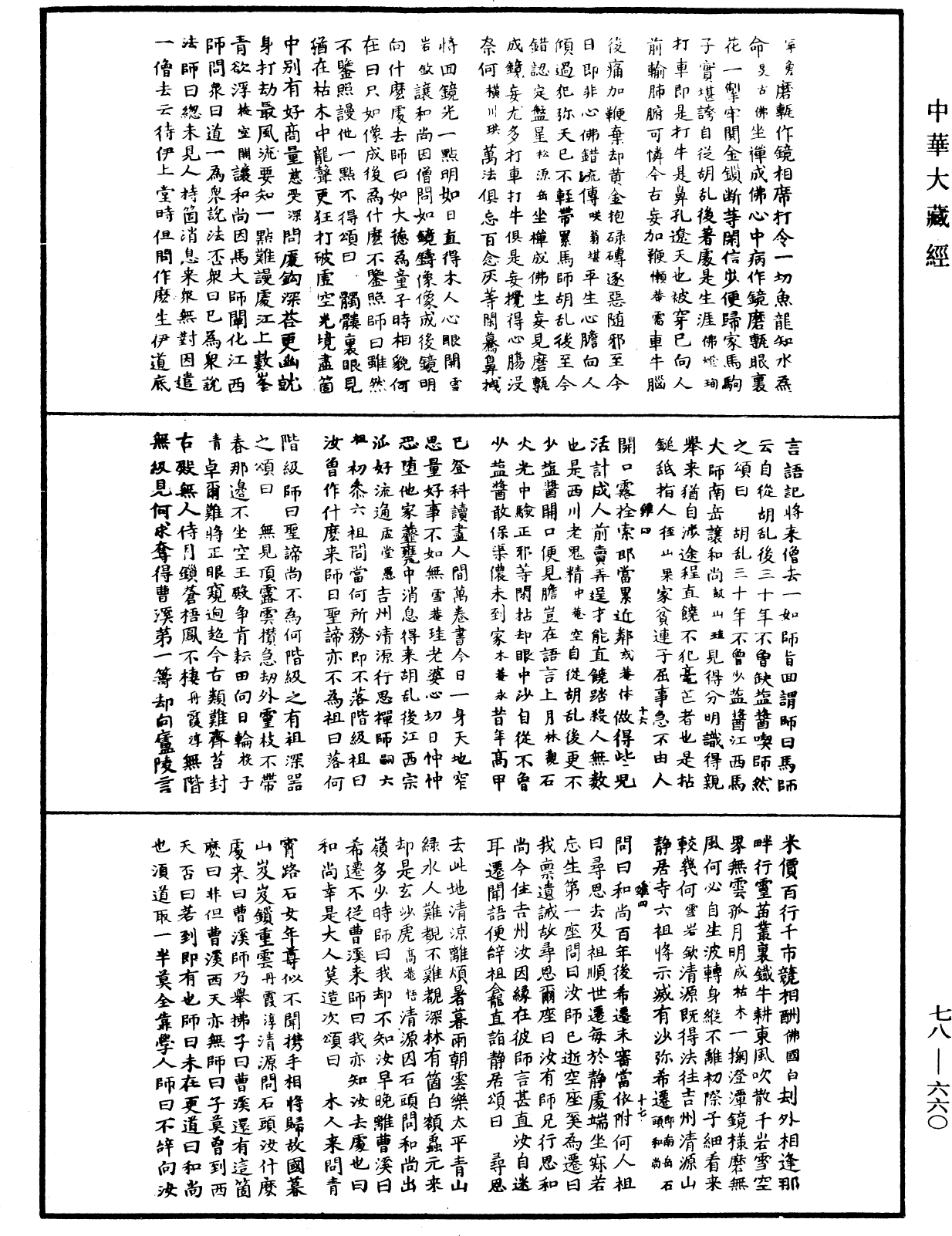 禅宗颂古联珠通集《中华大藏经》_第78册_第0660页