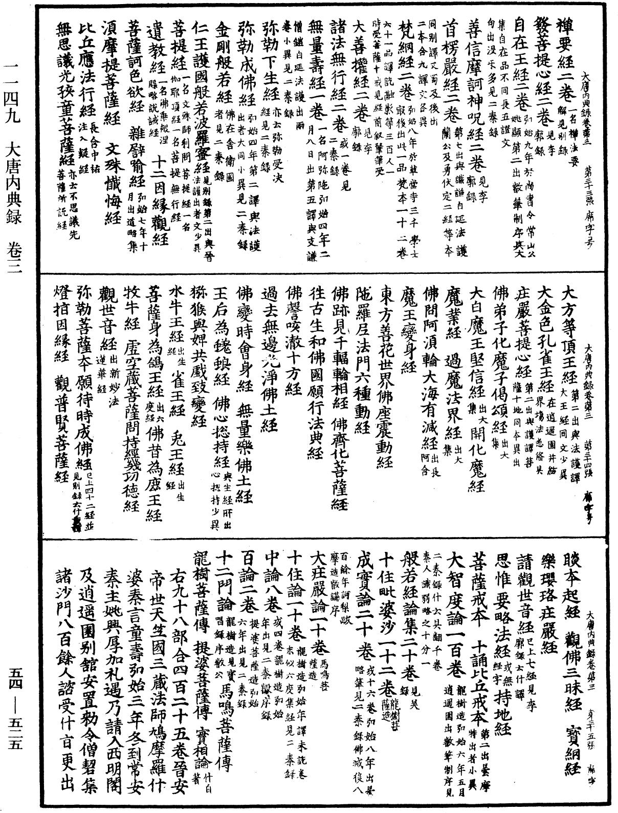 大唐內典錄《中華大藏經》_第54冊_第525頁