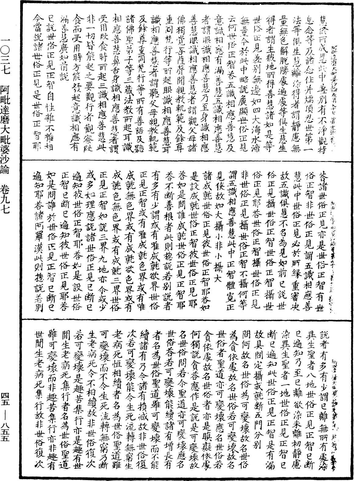 阿毗達磨大毗婆沙論《中華大藏經》_第45冊_第855頁