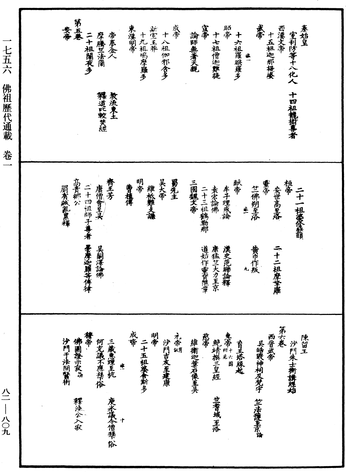 佛祖歷代通載《中華大藏經》_第82冊_第0809頁